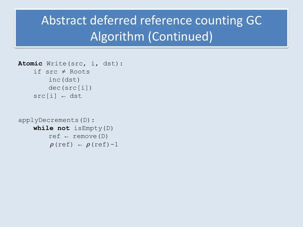 abstract deferred reference counting gc algorithm 1