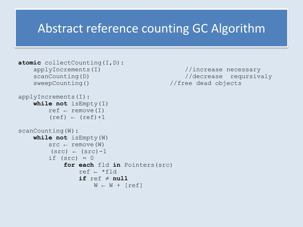 abstract reference counting gc algorithm
