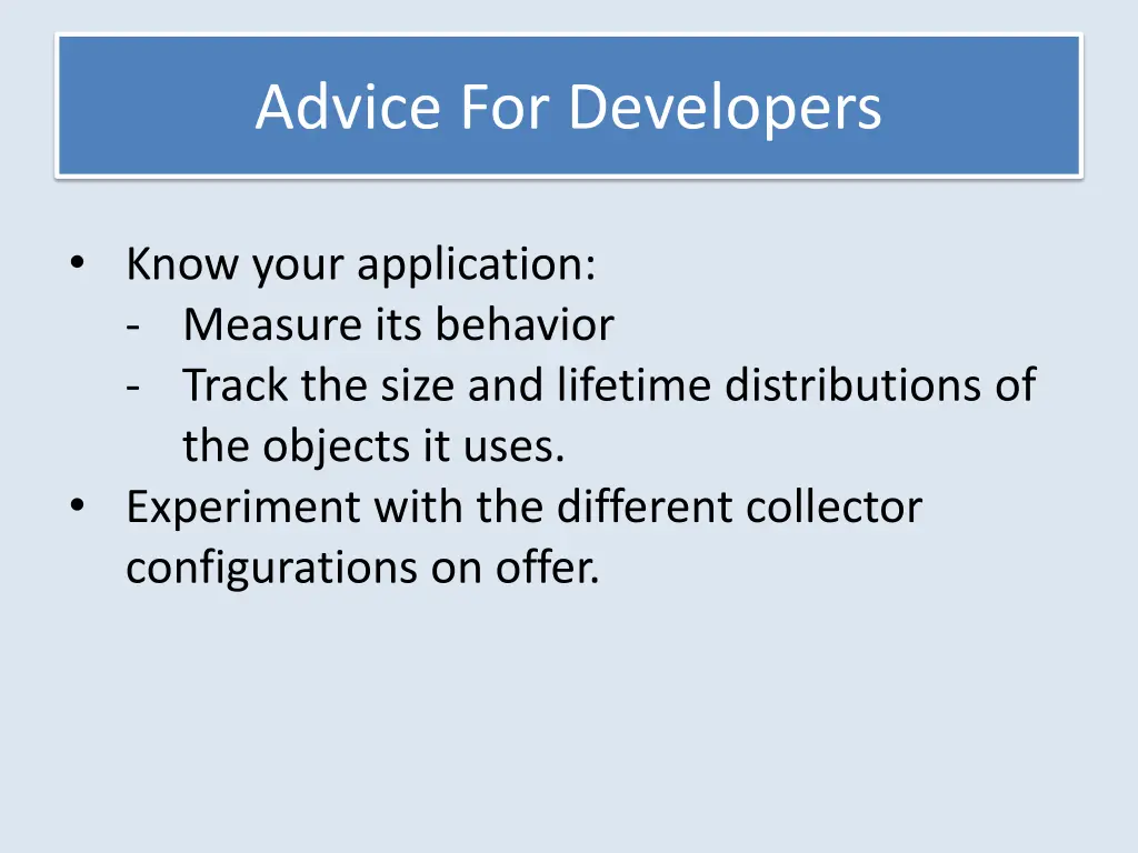 advice for developers