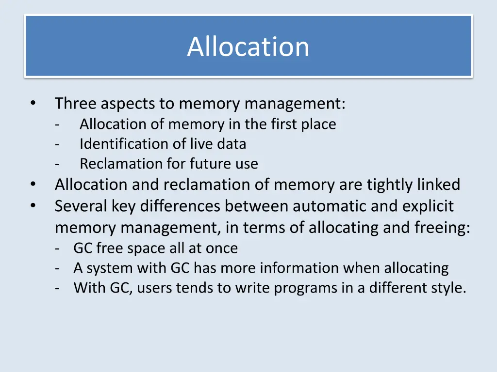 allocation