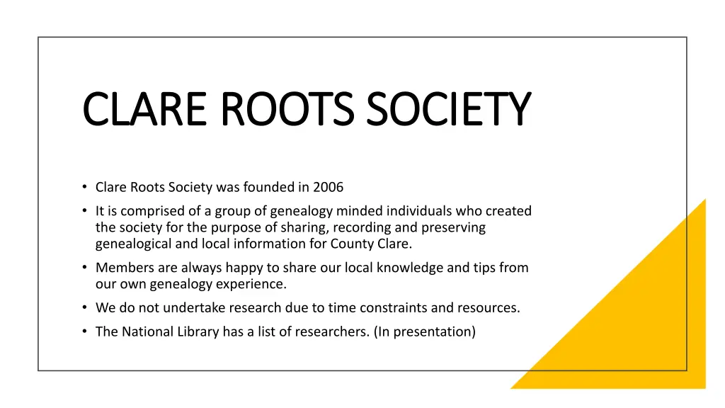 clare roots society clare roots society