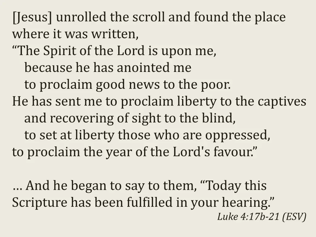 jesus unrolled the scroll and found the place