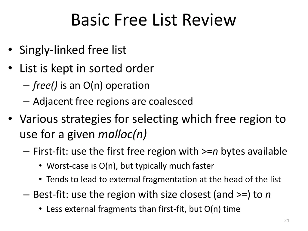 basic free list review