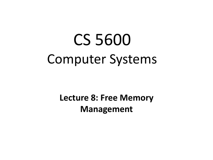 cs 5600 computer systems