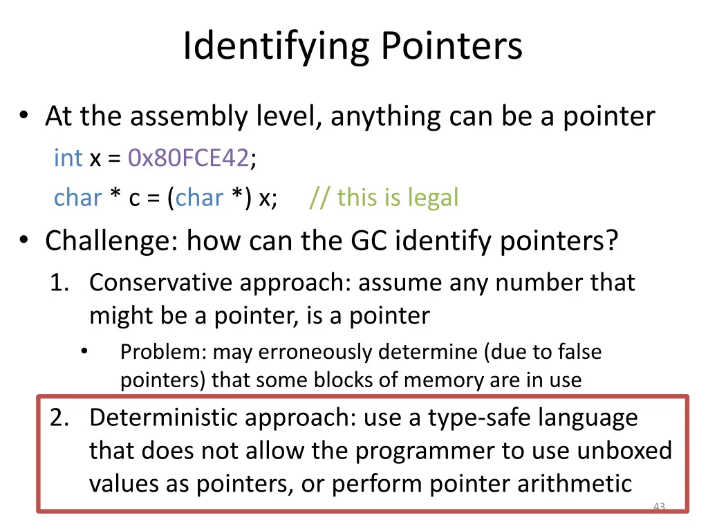 identifying pointers