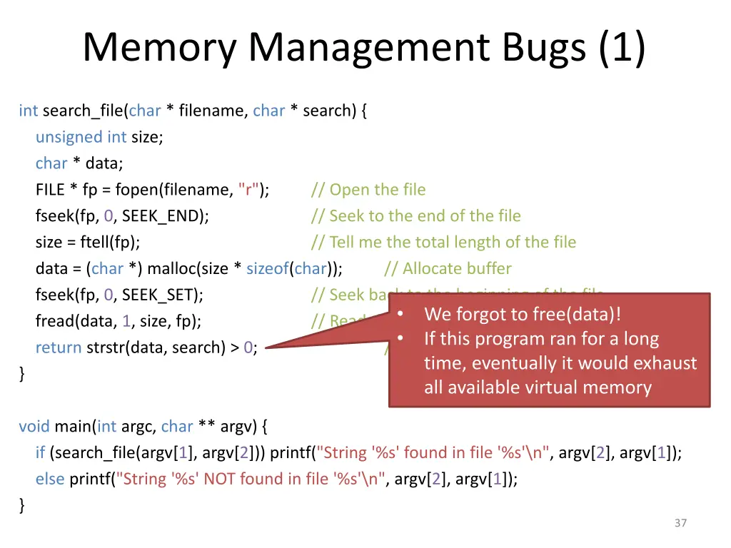 memory management bugs 1