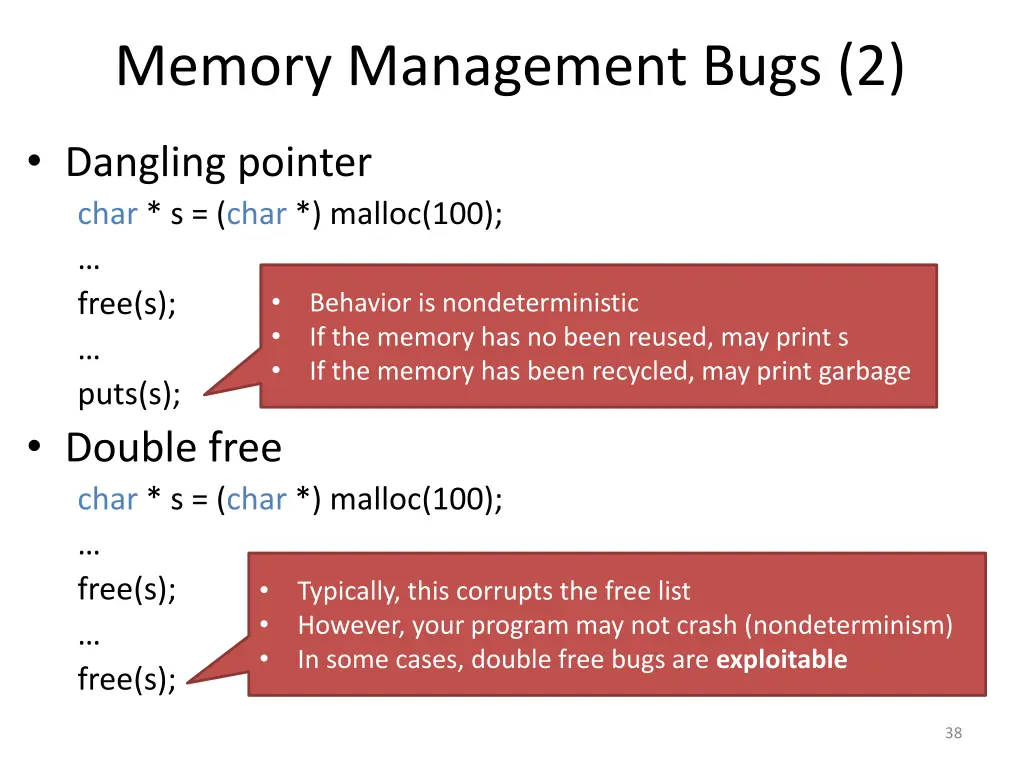 memory management bugs 2