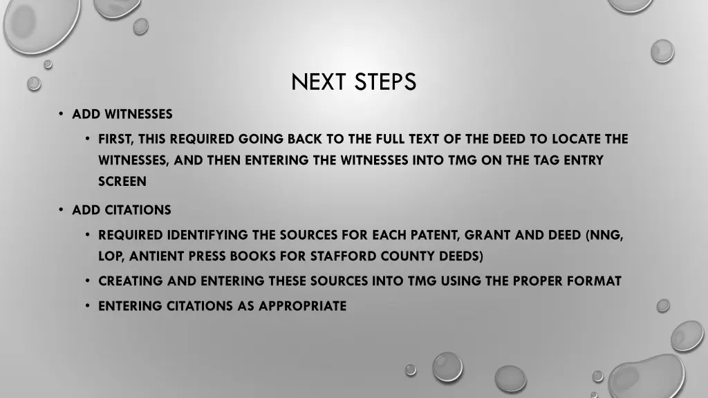 next steps