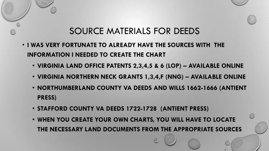 source materials for deeds