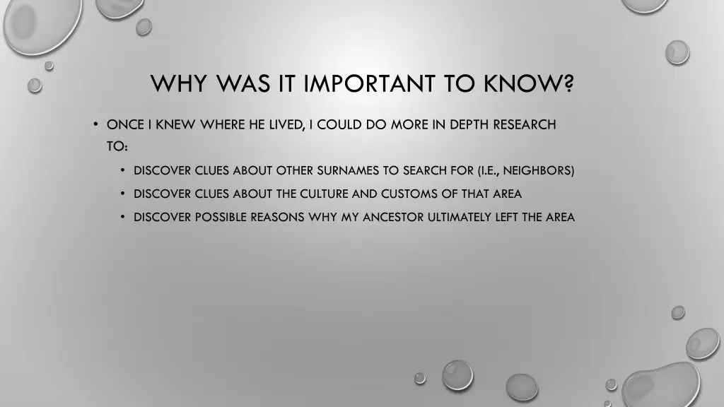 why was it important to know