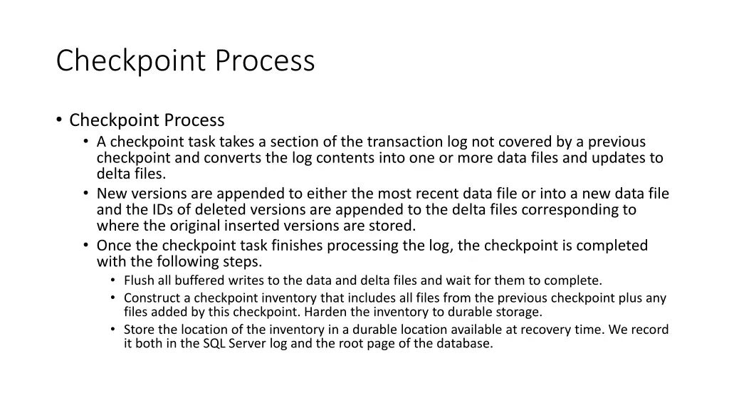 checkpoint process