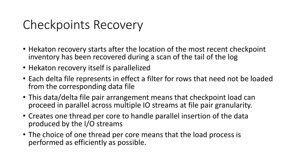 checkpoints recovery
