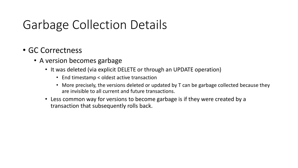 garbage collection details