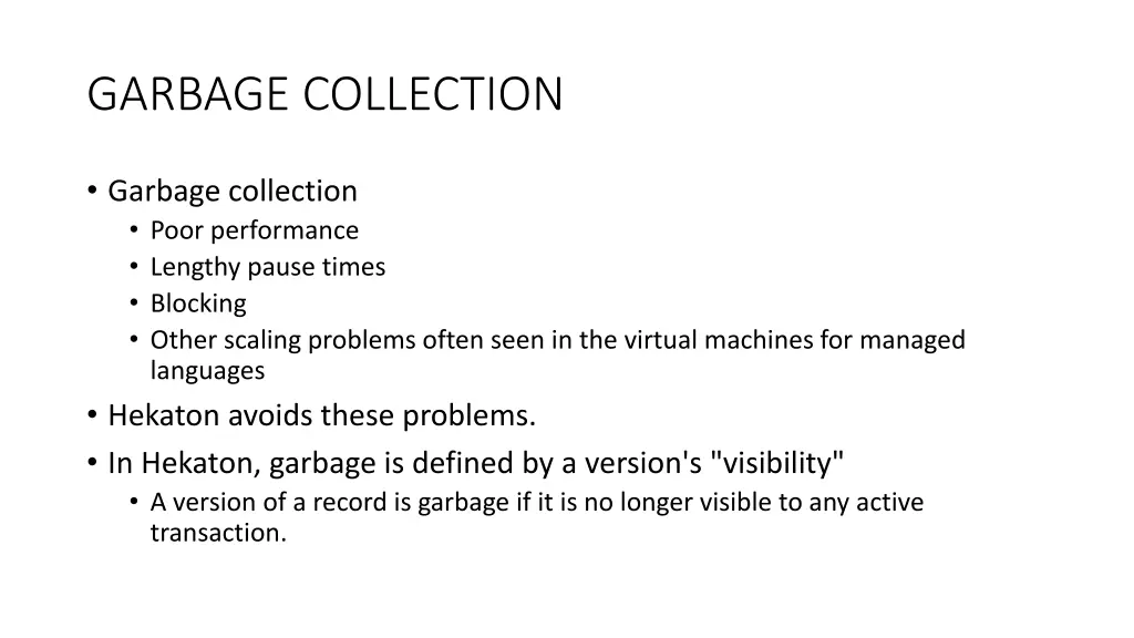 garbage collection