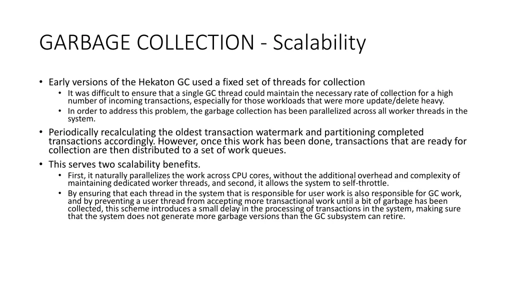 garbage collection scalability