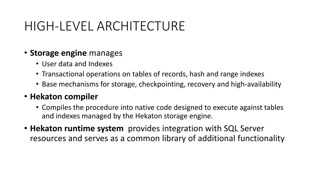 high level architecture