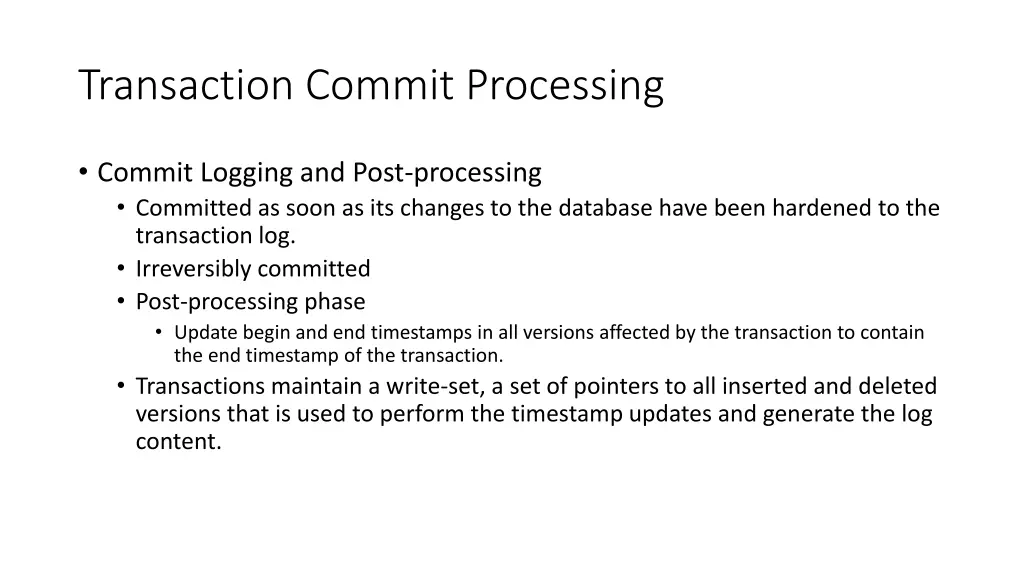 transaction commit processing