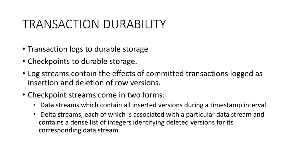 transaction durability