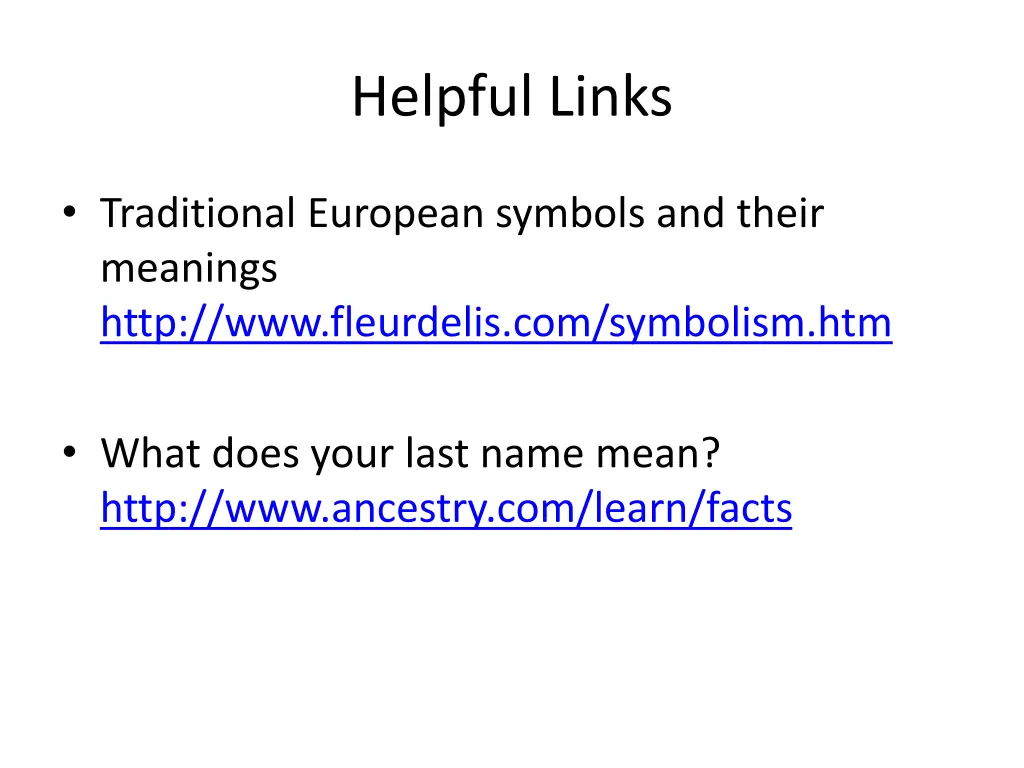 helpful links