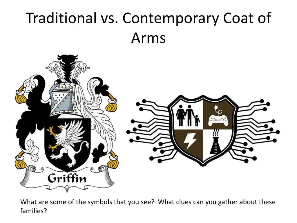 traditional vs contemporary coat of arms