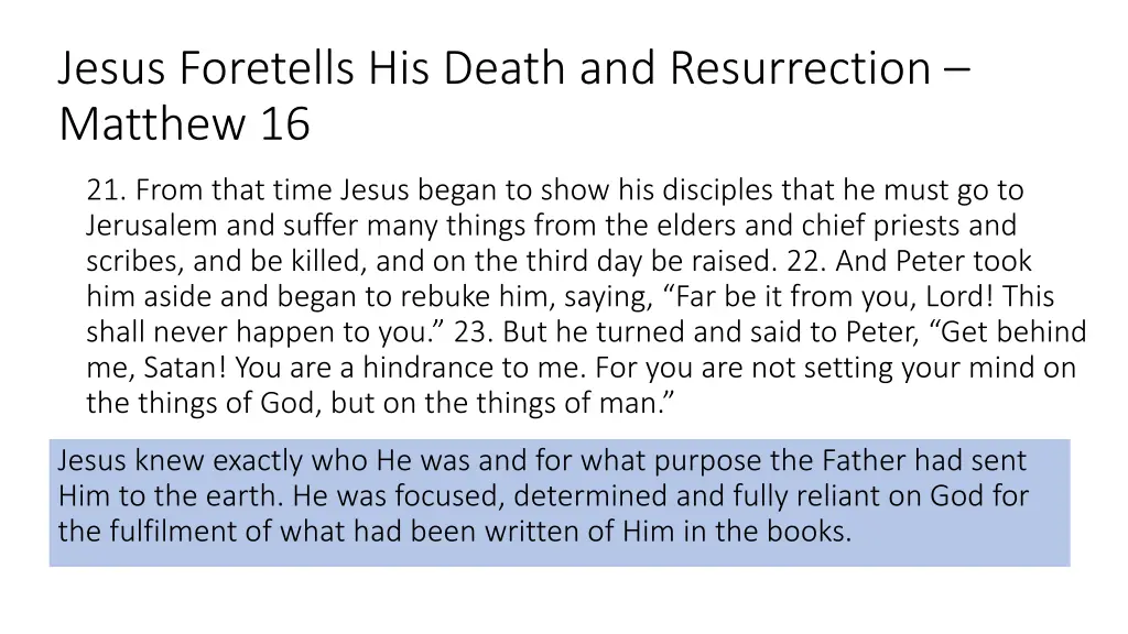 jesus foretells his death and resurrection