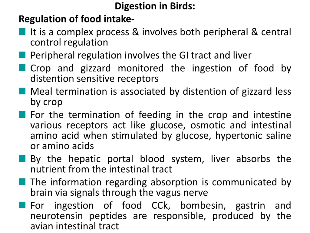 digestion in birds