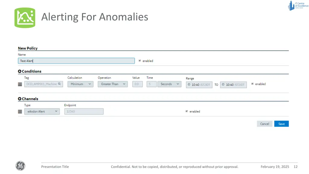 alerting for anomalies