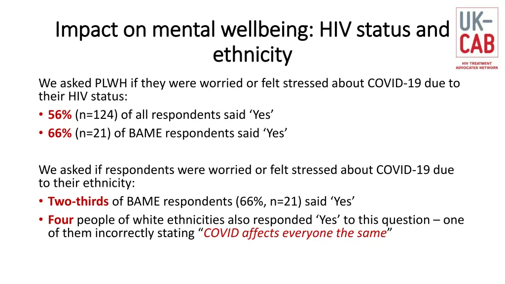impact on mental wellbeing hiv status and impact