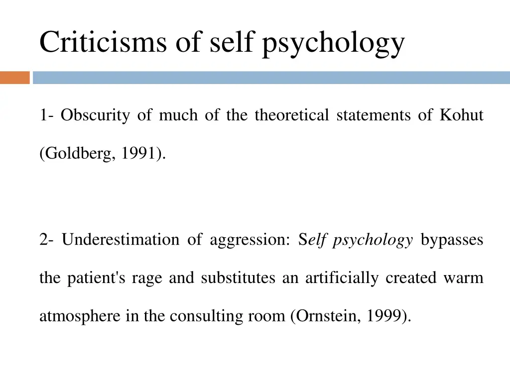 criticisms of self psychology