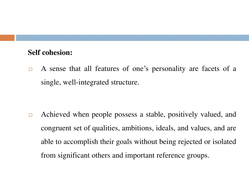 self cohesion
