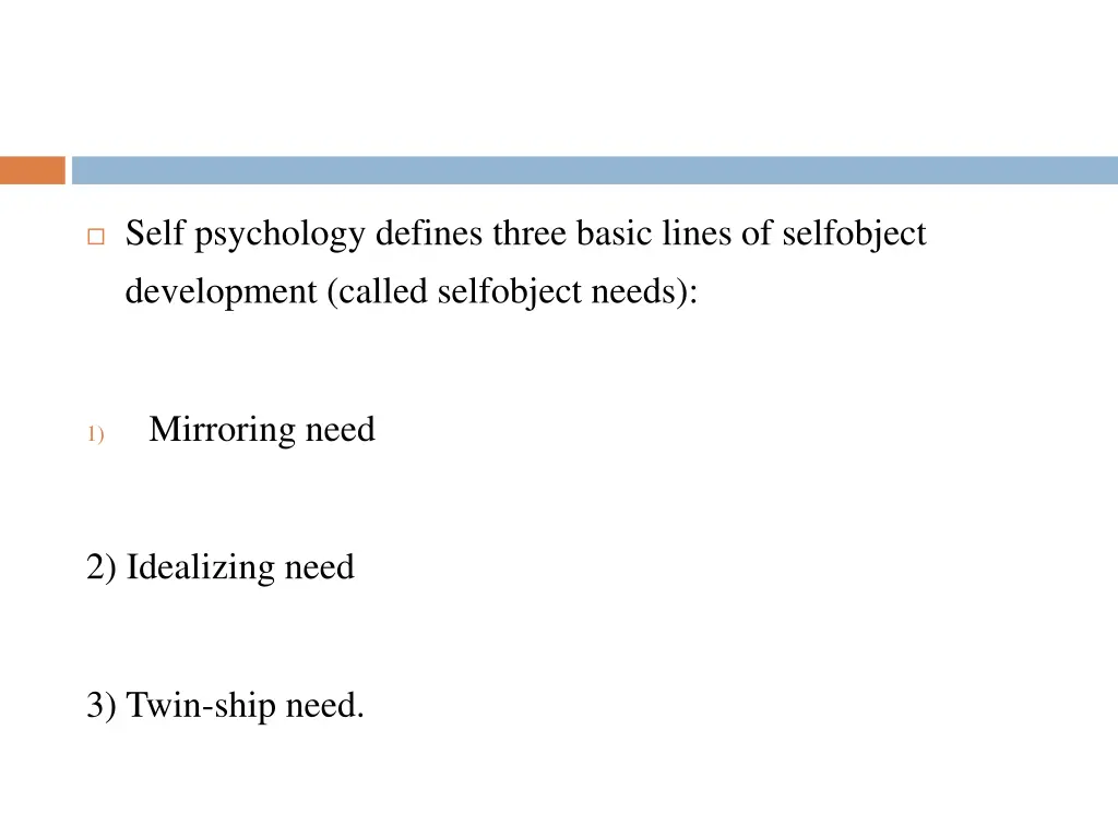 self psychology defines three basic lines