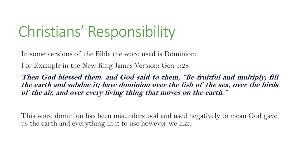 christians responsibility 1