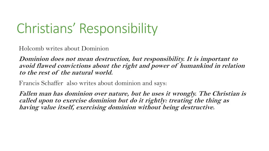 christians responsibility 2