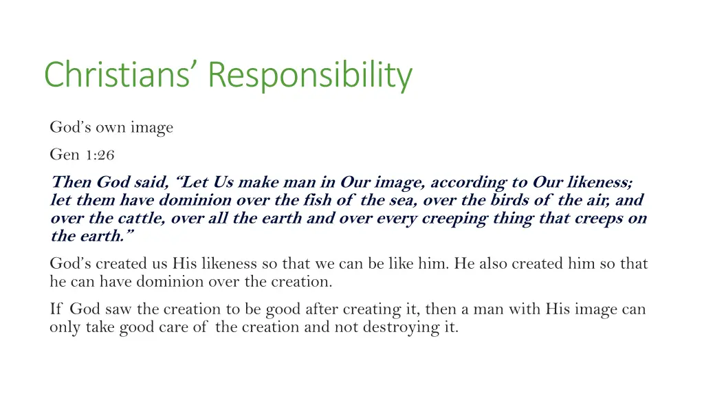 christians responsibility 3