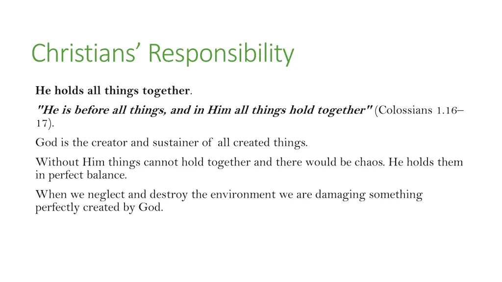 christians responsibility 4