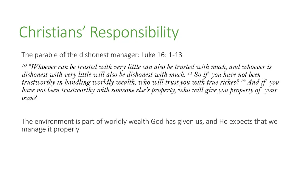 christians responsibility 5