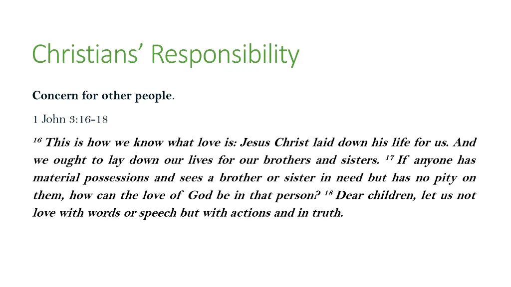 christians responsibility 6
