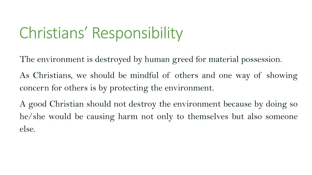 christians responsibility 7