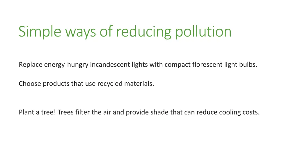 simple ways of reducing pollution 2