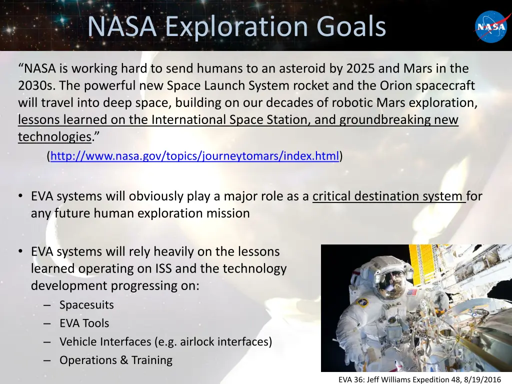 nasa exploration goals