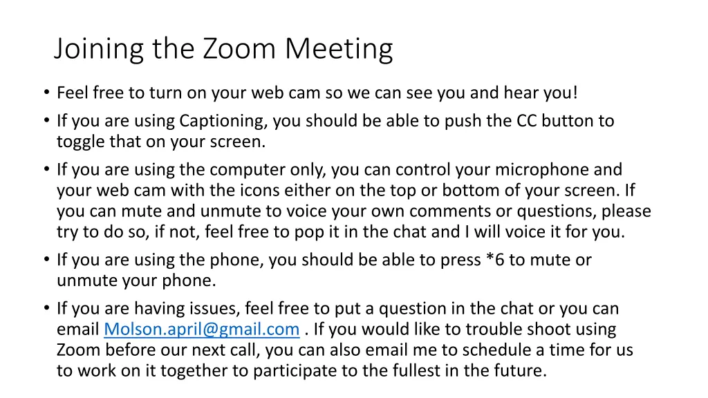 joining the zoom meeting