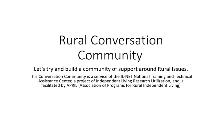 rural conversation community