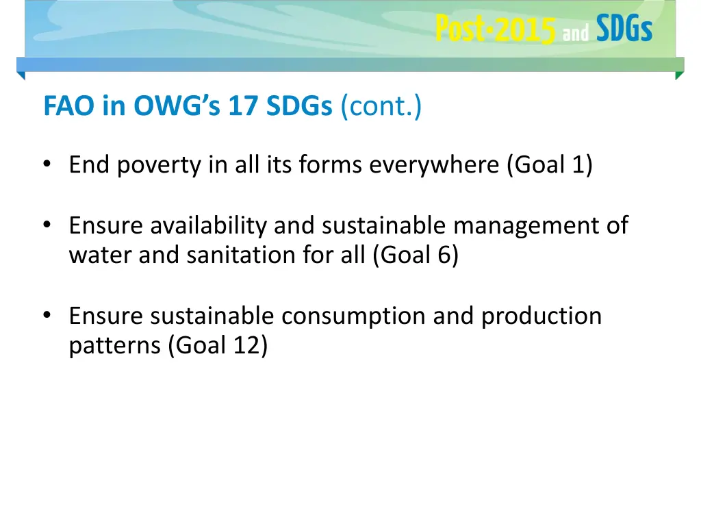 fao in owg s 17 sdgs cont