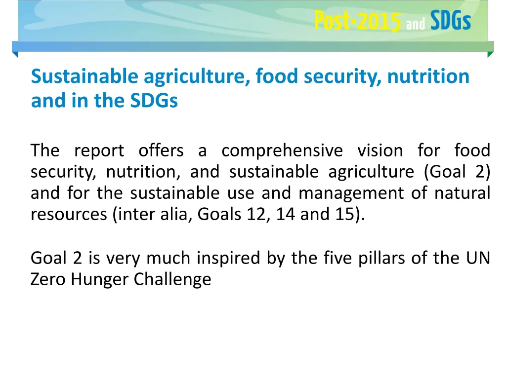 sustainable agriculture food security nutrition