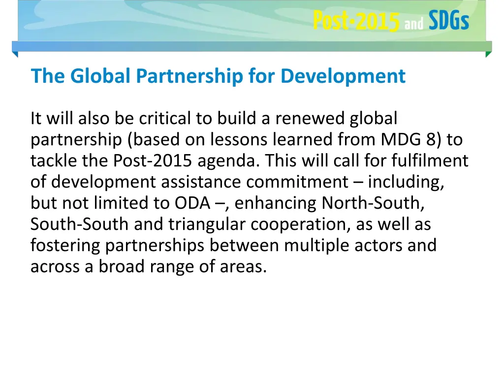 the global partnership for development
