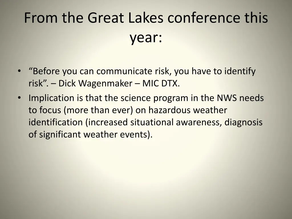 from the great lakes conference this year