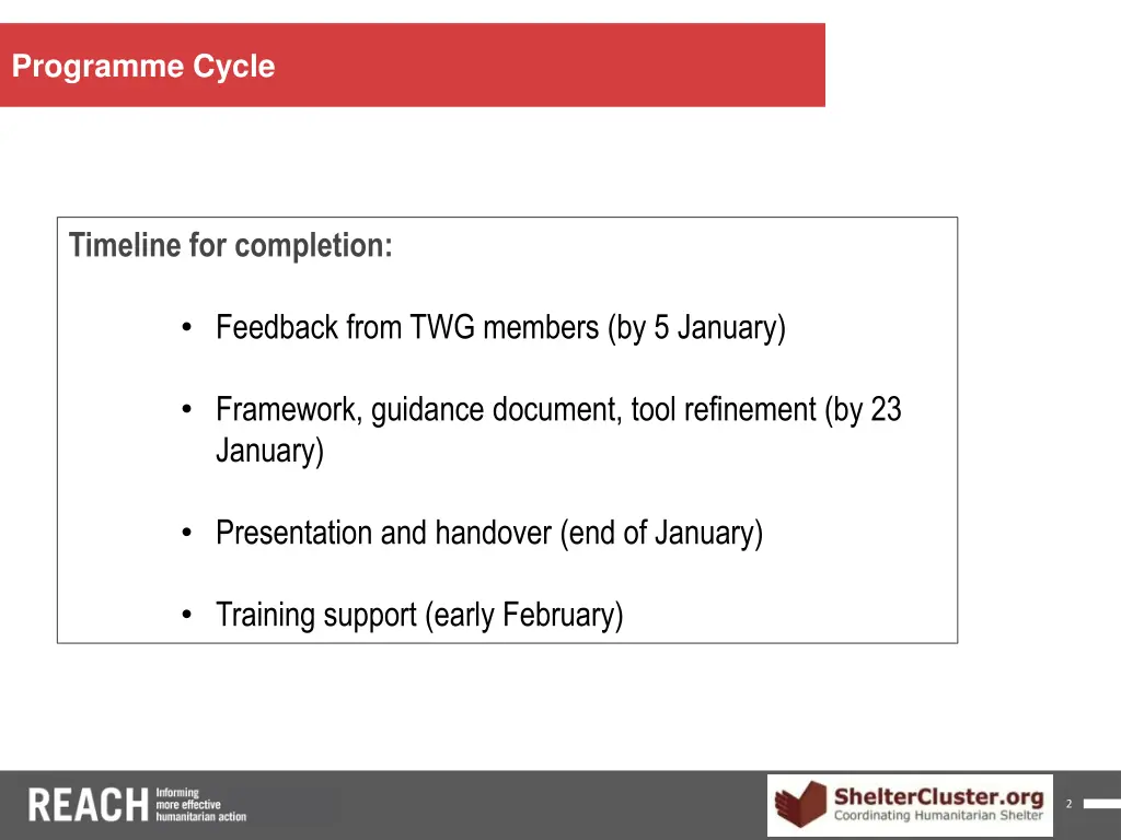 programme cycle