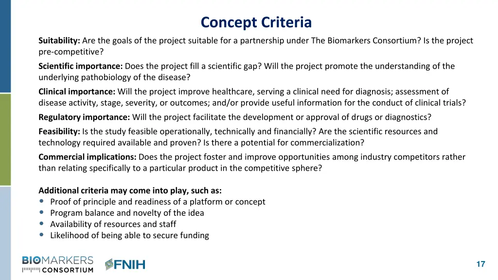 concept criteria