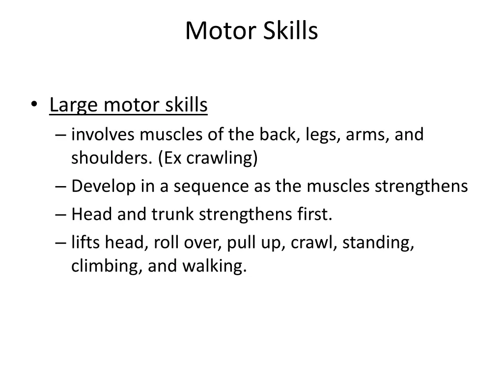 motor skills