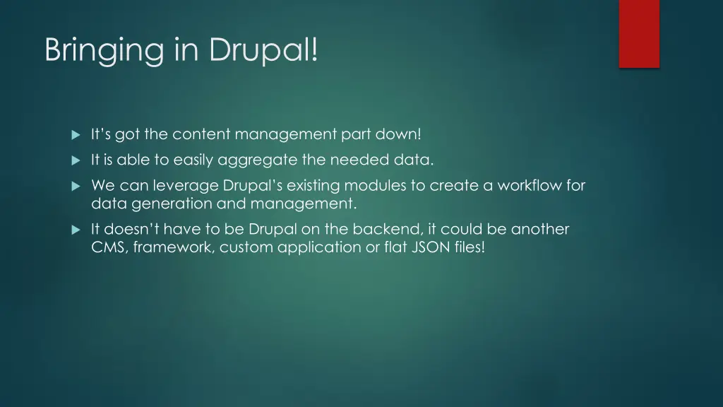 bringing in drupal
